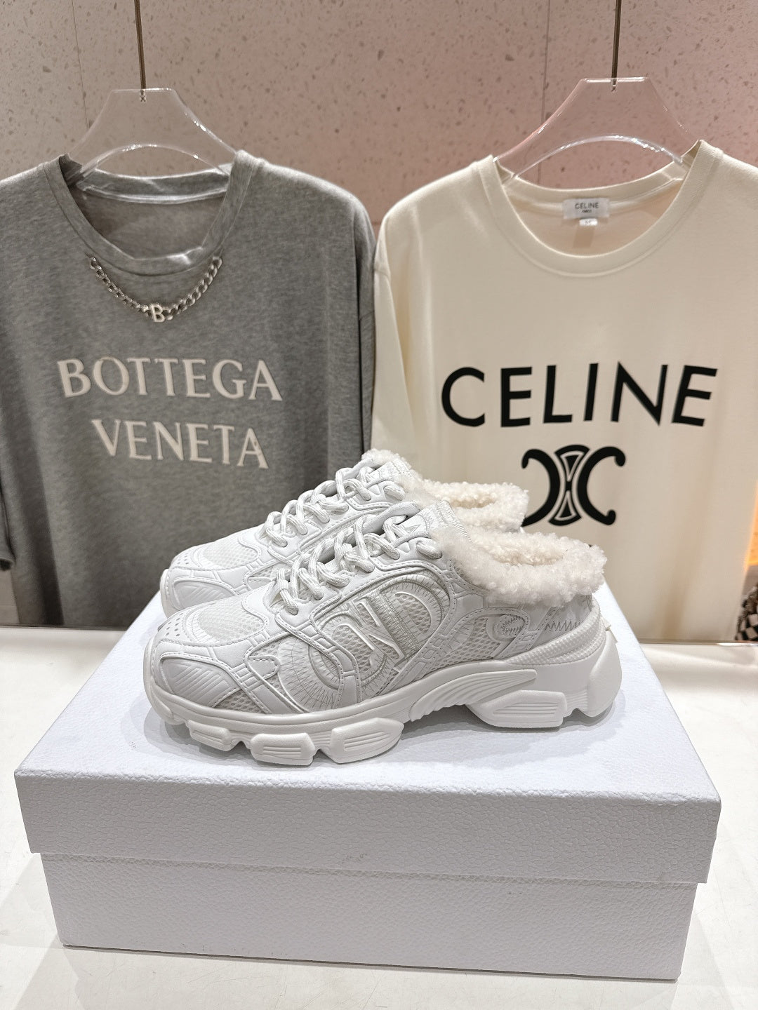 Dior Chrono Sneaker 25S in White Lambskin and Mesh Fabric Style 11