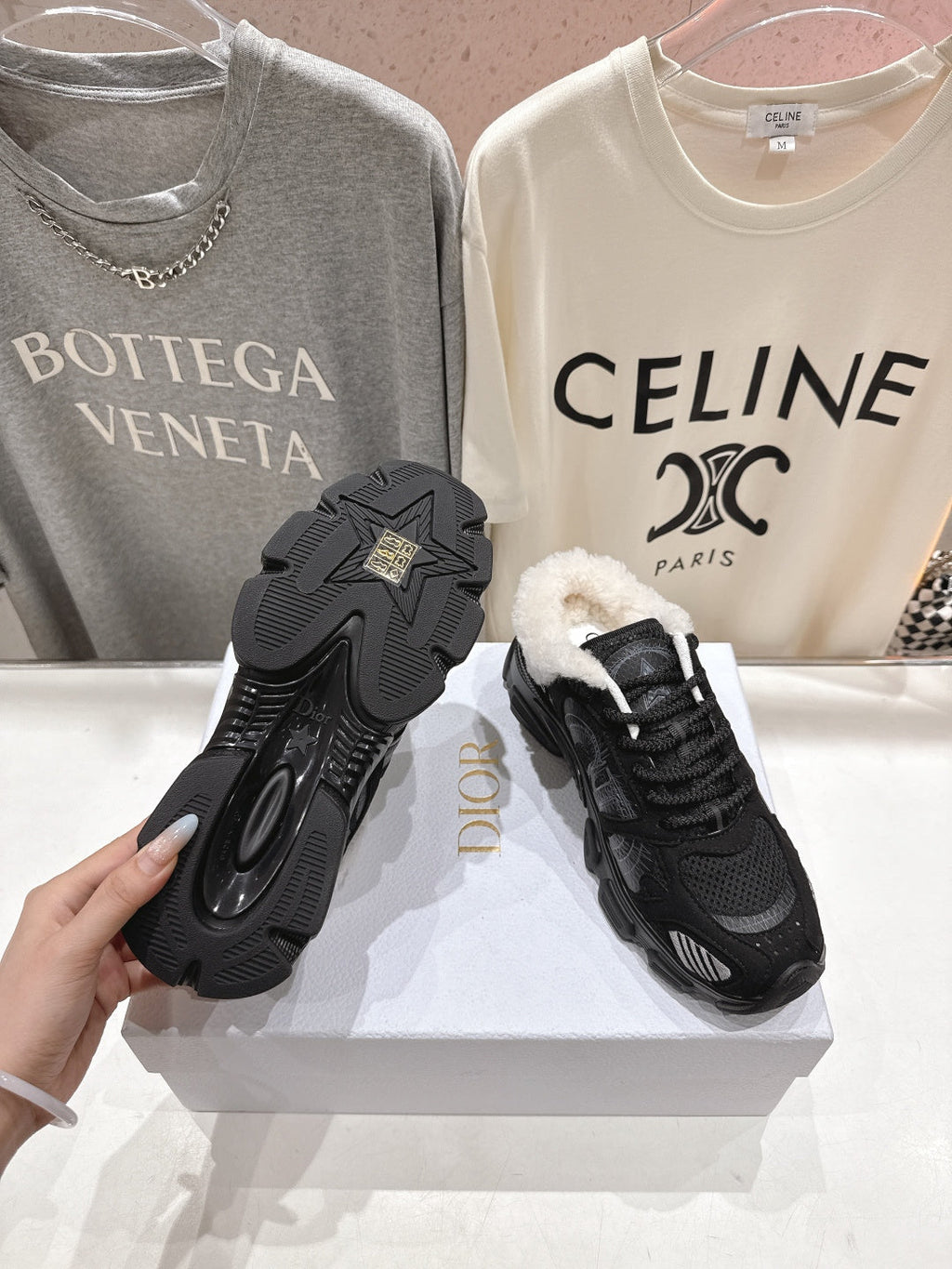 Dior Chrono Sneaker 25S in Black Suede and Mesh Fabric Style 6