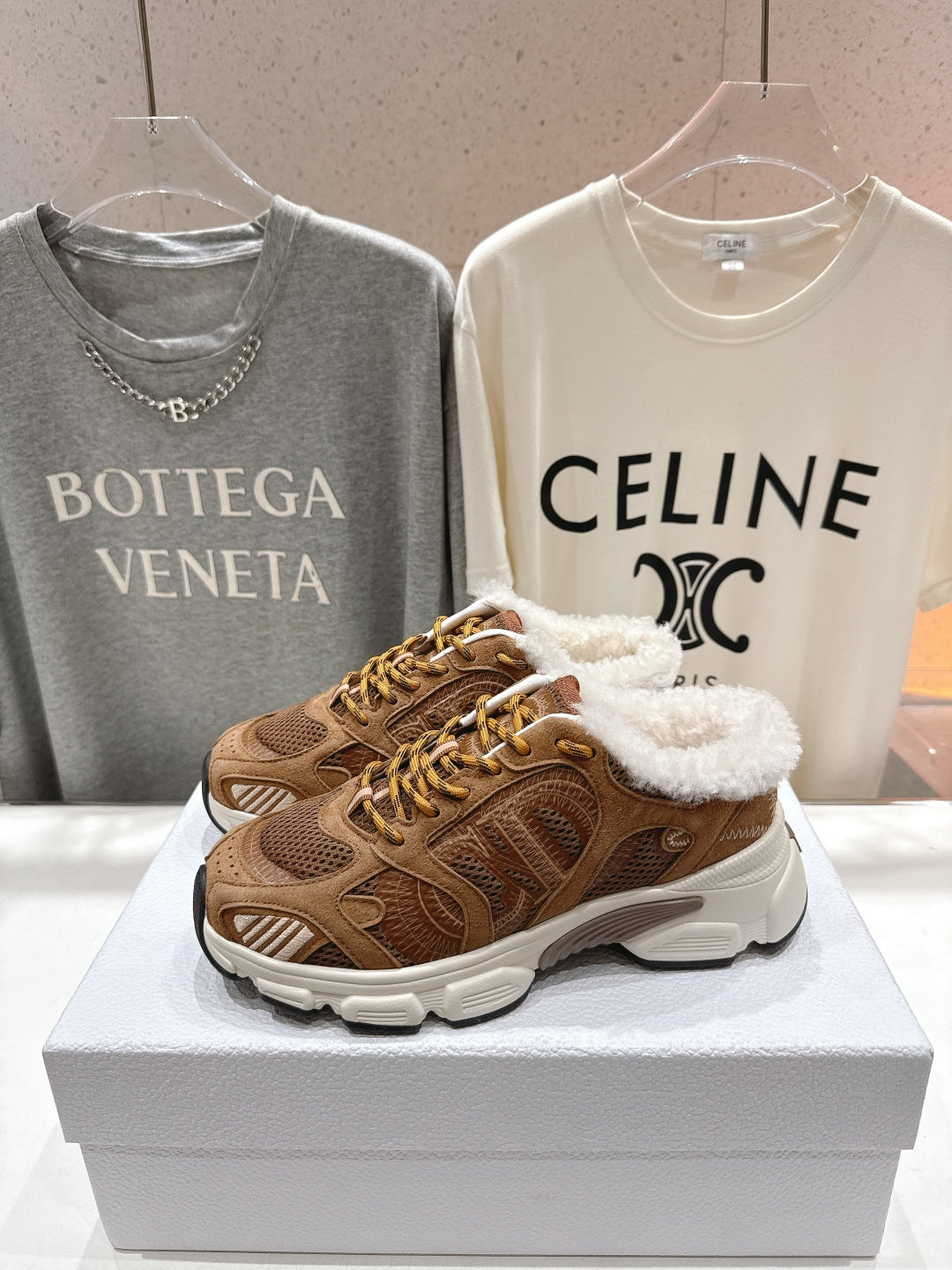 Dior Chrono Sneaker 25S in Brown Suede and Mesh Fabric