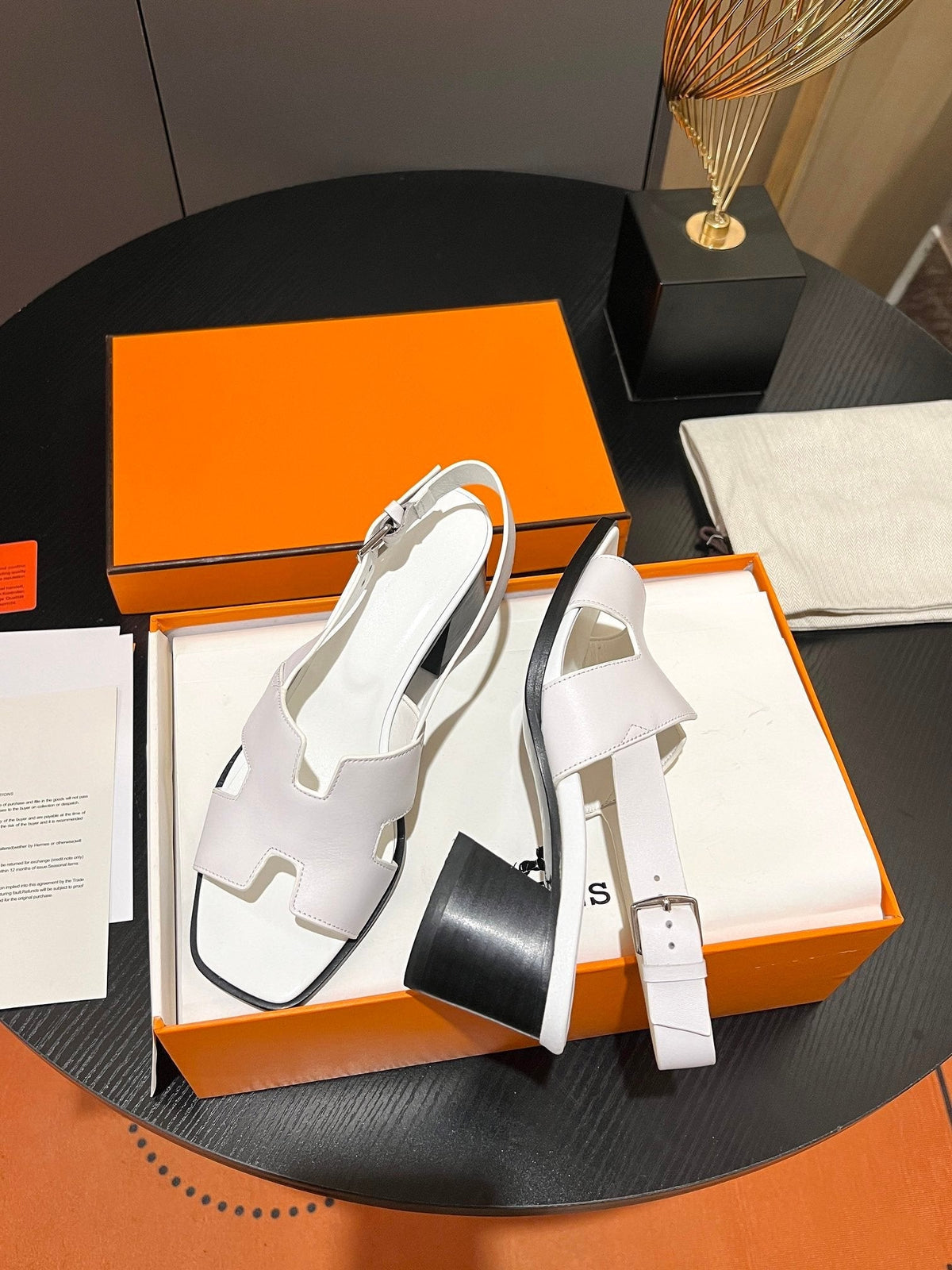 Hermes Elbe Sandal 60 White