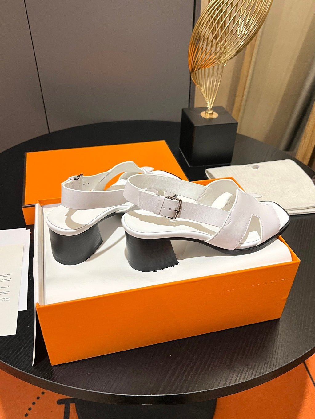 Hermes Elbe Sandal 60 White