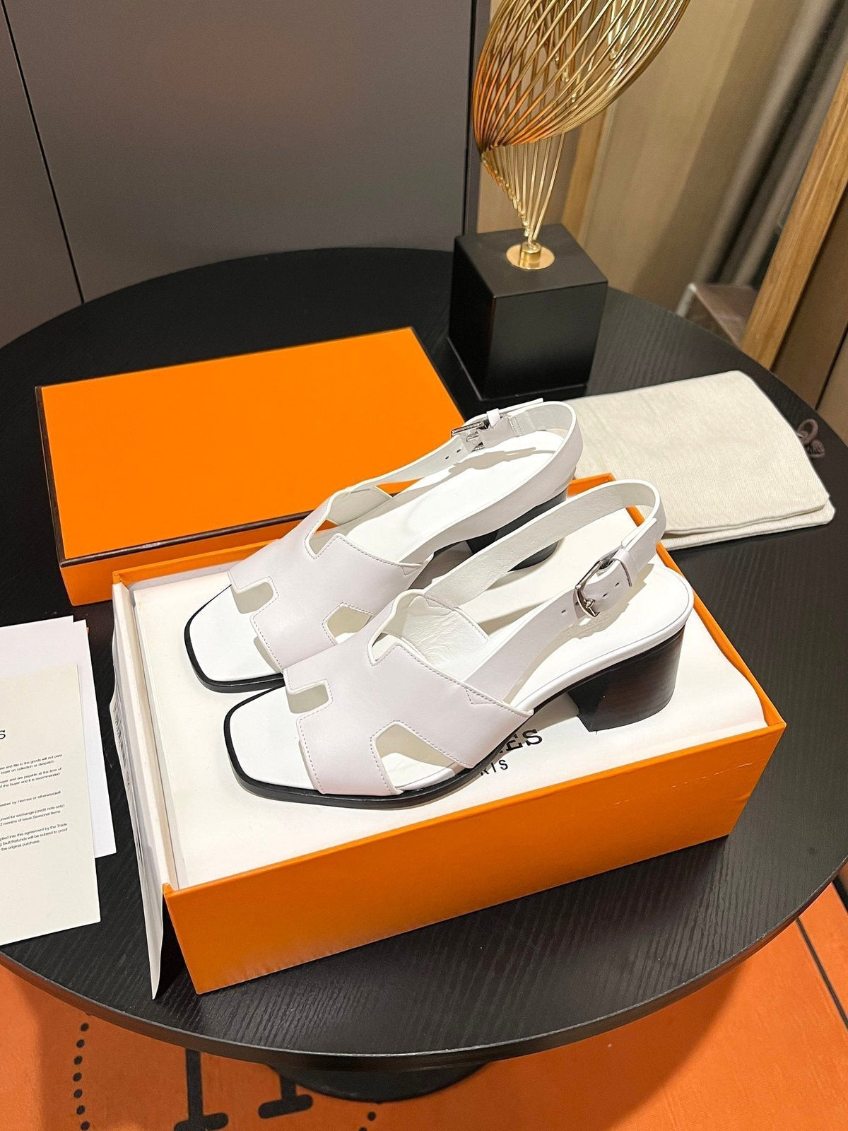 Hermes Elbe Sandal 60 White