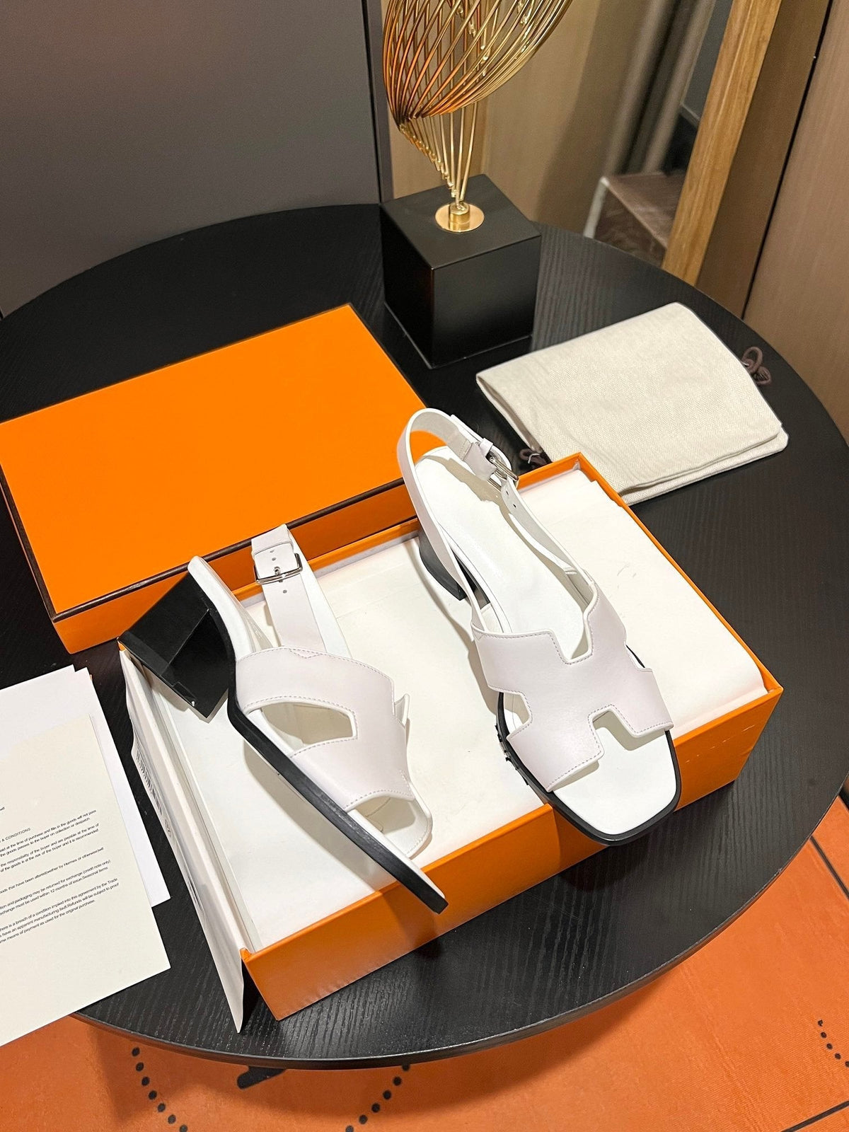 Hermes Elbe Sandal 60 White