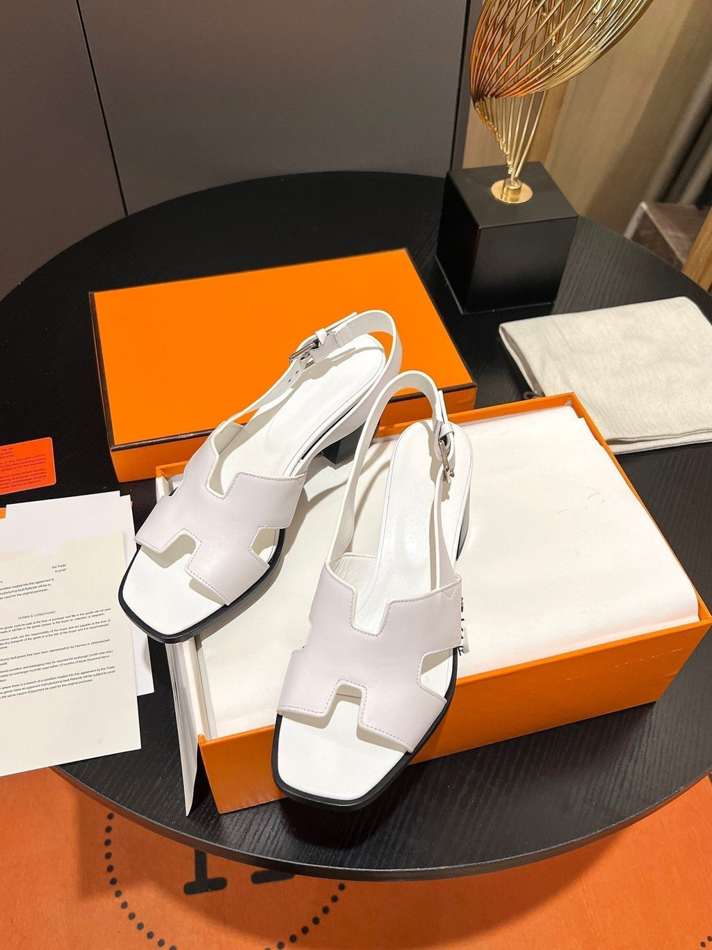 Hermes Elbe Sandal 60 White