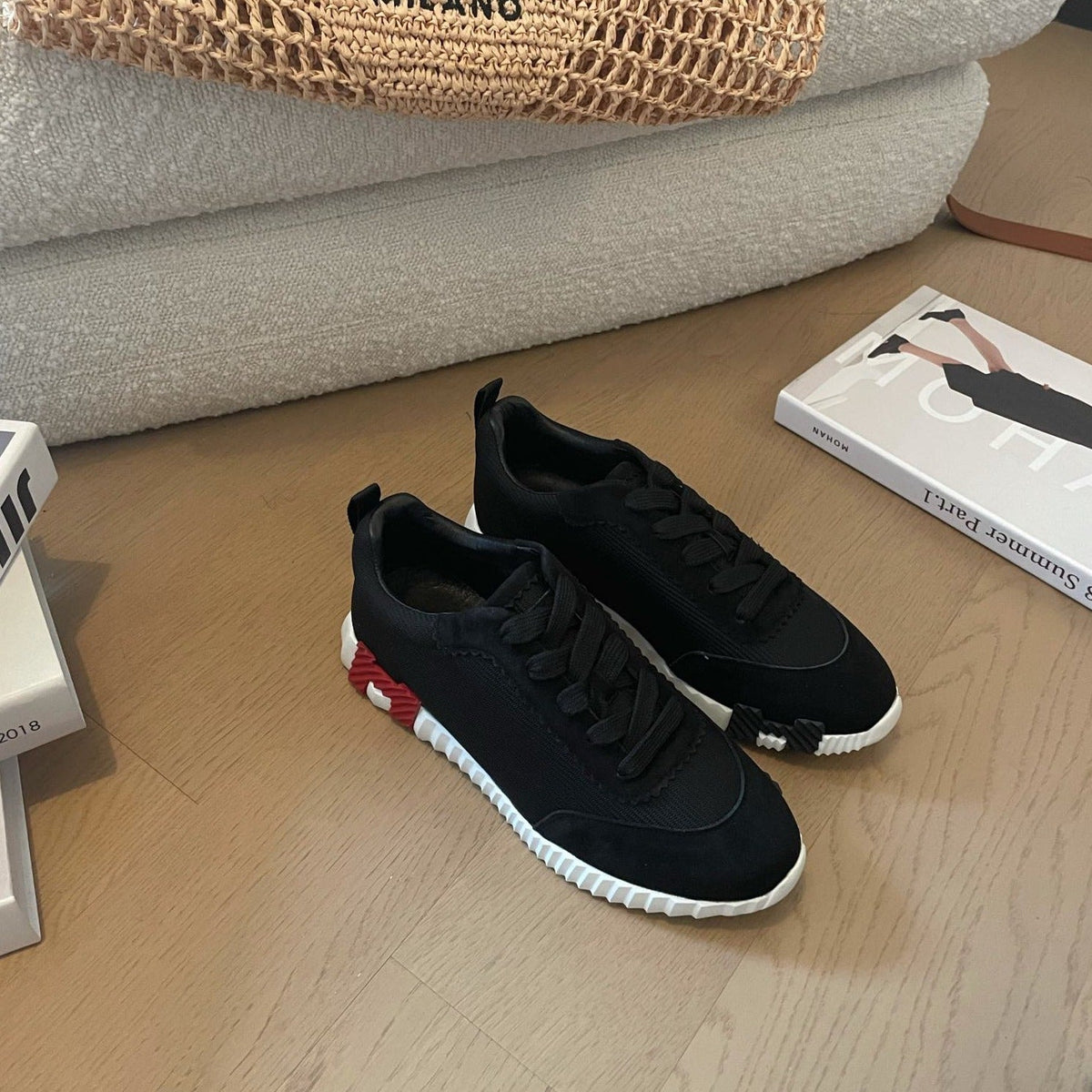 Hermes Bouncing Sneakers Black Calfskin