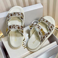 Dior Act Slides 25mm in Brown Tweed