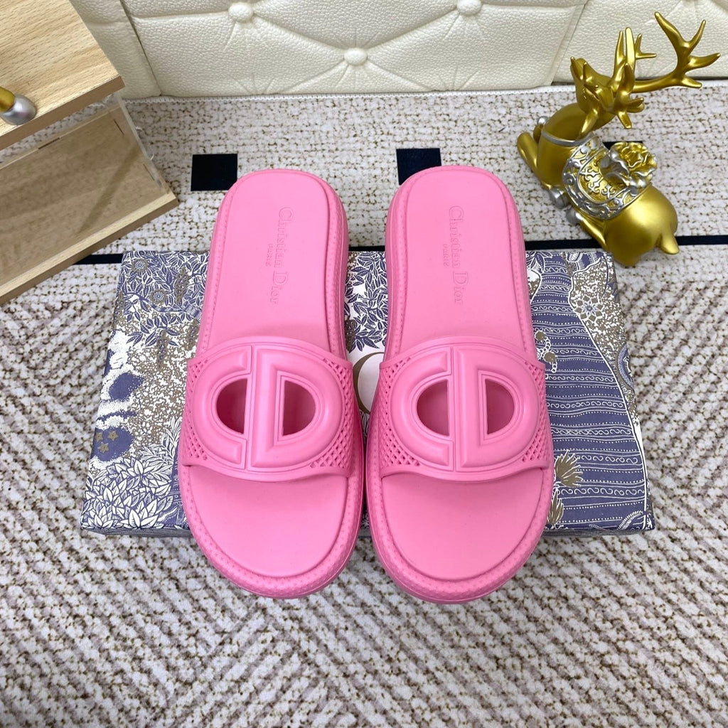 Dior Flat Slides 25S in Pink Tpu