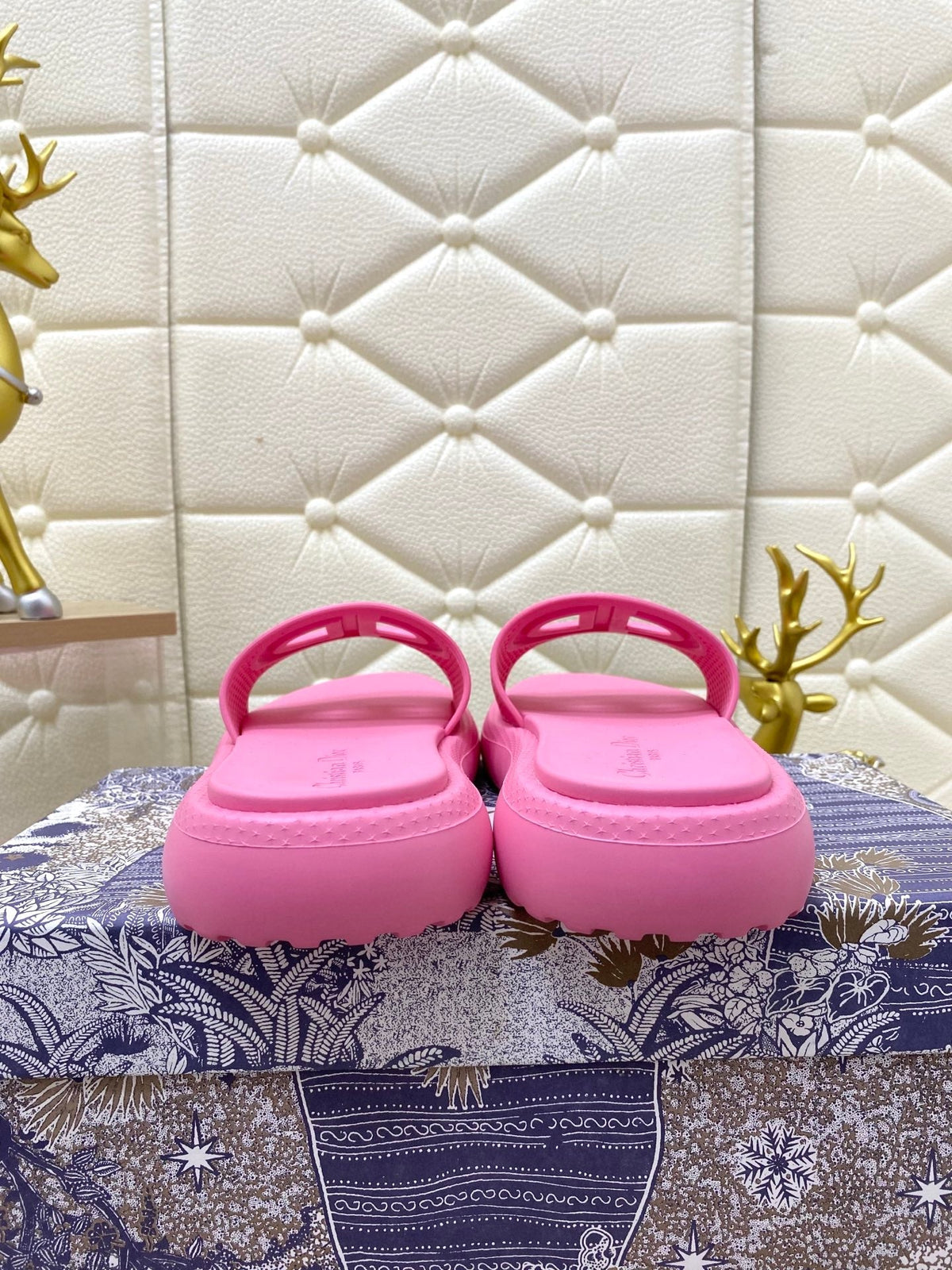Dior Flat Slides 25S in Pink Tpu