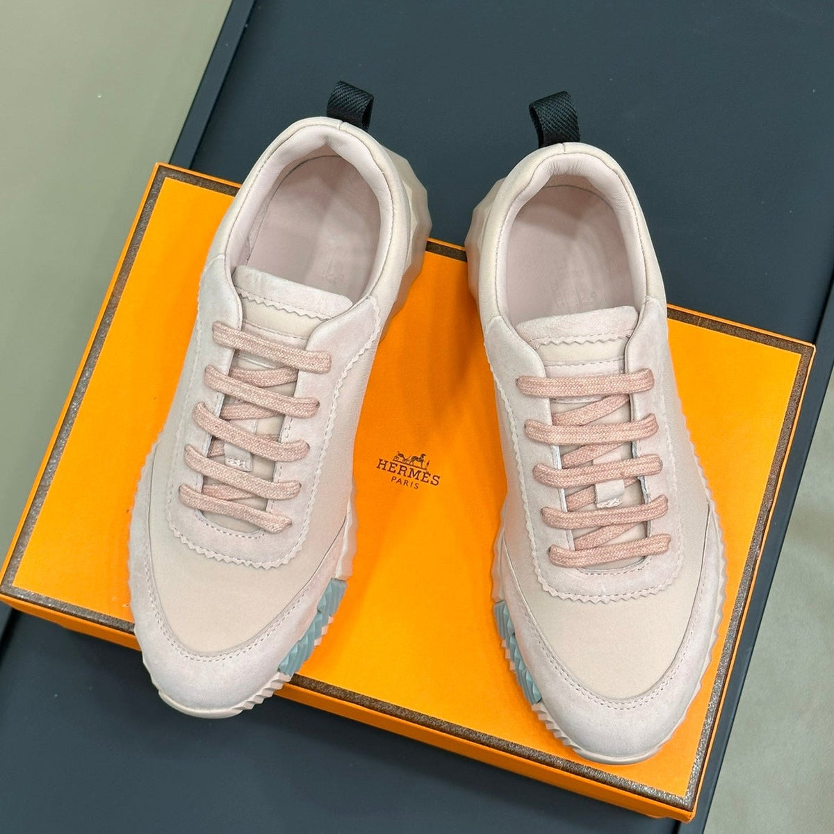 Hermes Bouncing Sneakers Light Pink Calfskin