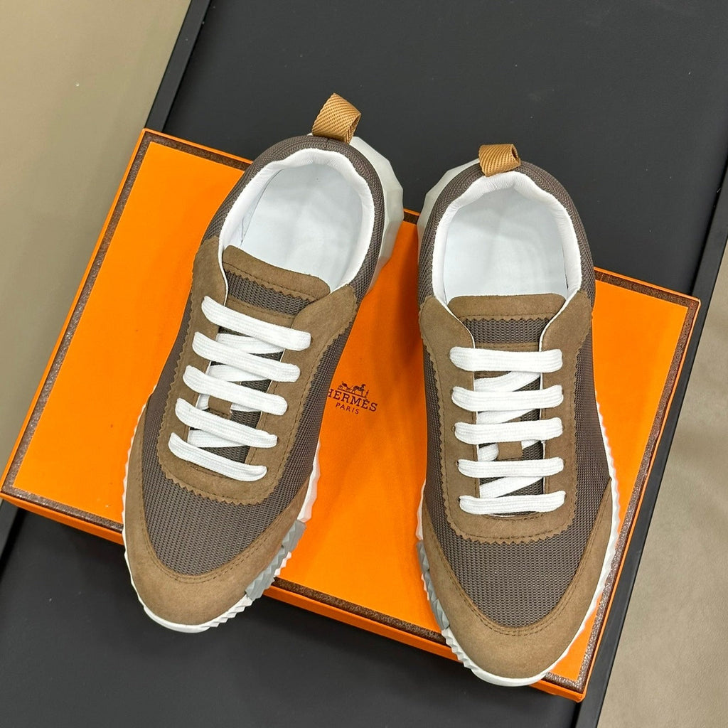 Hermes Bouncing Sneakers Brown Calfskin